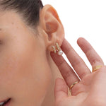 Retrouvai Petite Modern Love Pearl Hoops - Vermillion