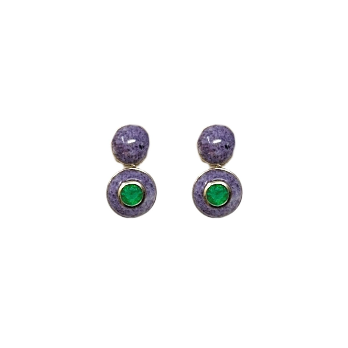 Retrouvai Purple Trolleite Lollipop Earrings - Vermillion