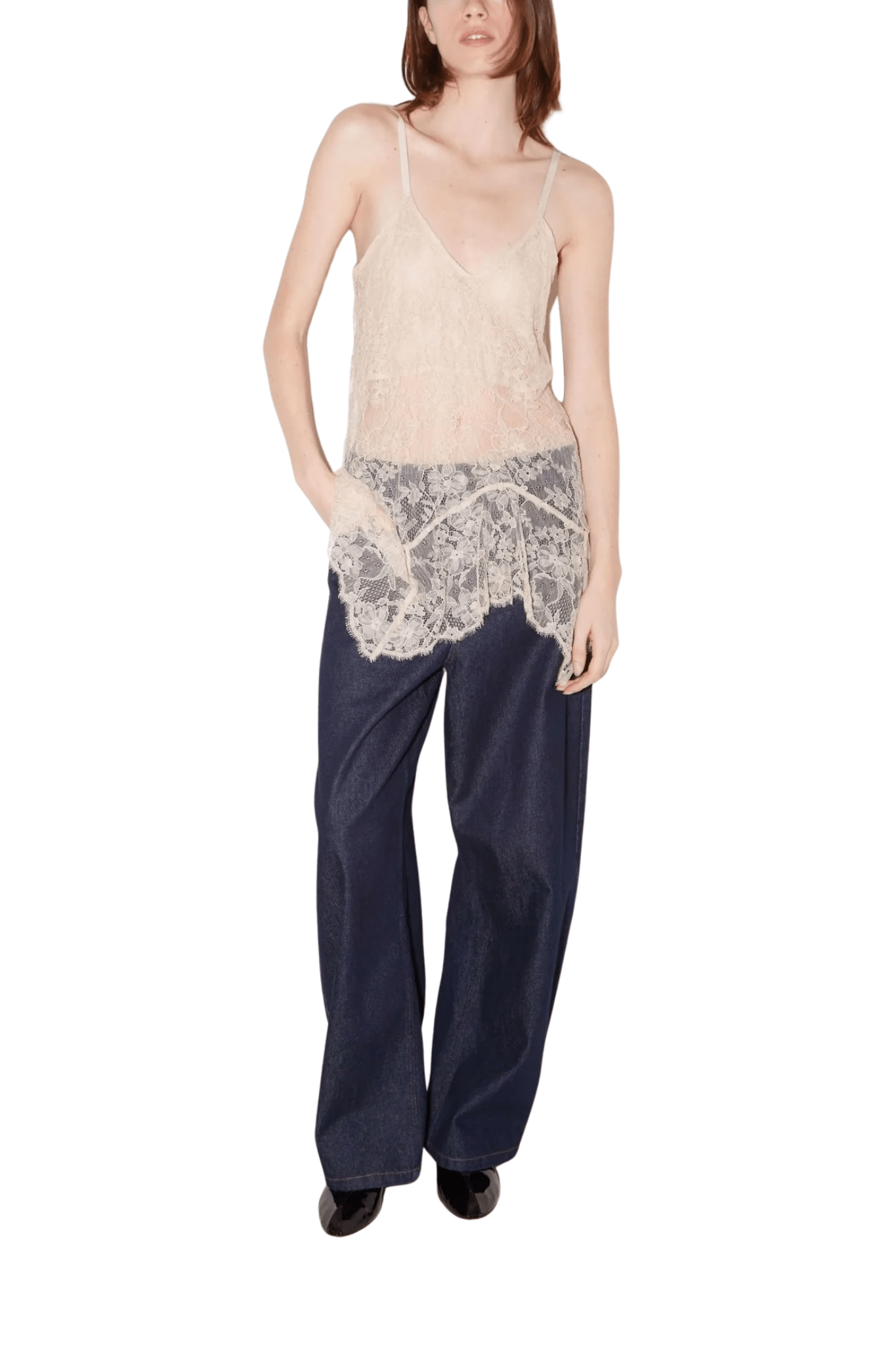 Roseanna Lace Camisole Top - Vermillion