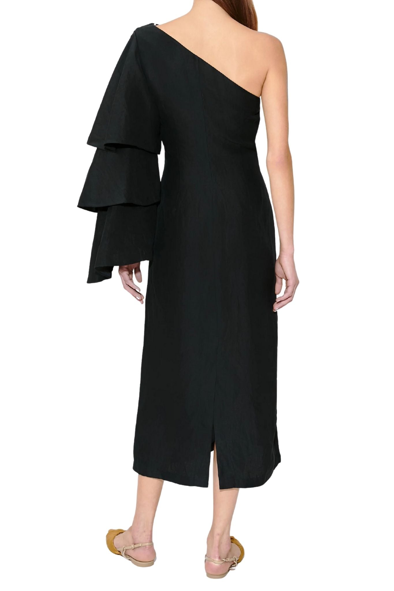 Rosie Assoulin Bidi Bidi Bom Bom Tea Length Dress - Vermillion