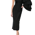 Rosie Assoulin Bidi Bidi Bom Bom Tea Length Dress - Vermillion