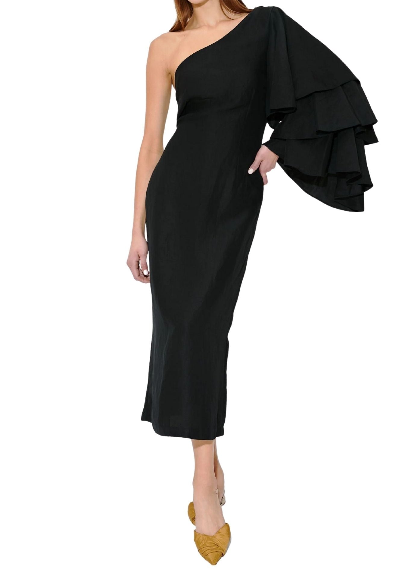 Rosie Assoulin Bidi Bidi Bom Bom Tea Length Dress - Vermillion