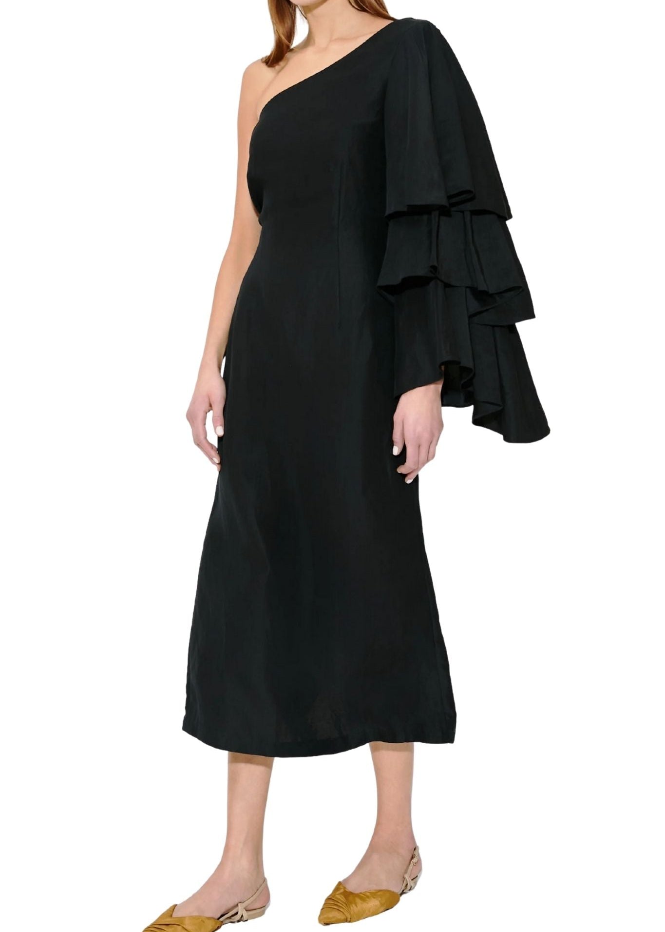 Rosie Assoulin Bidi Bidi Bom Bom Tea Length Dress - Vermillion