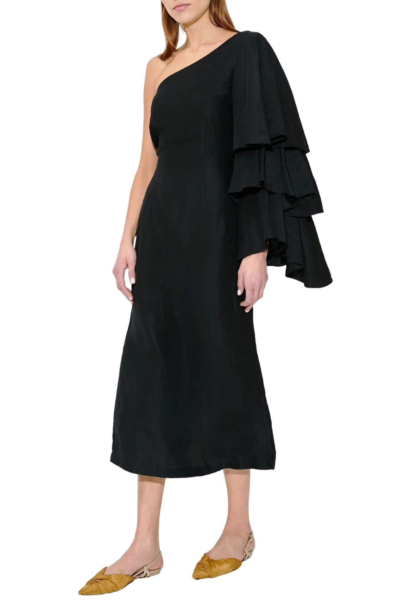 Rosie Assoulin Bidi Bidi Bom Bom Tea Length Dress - Vermillion