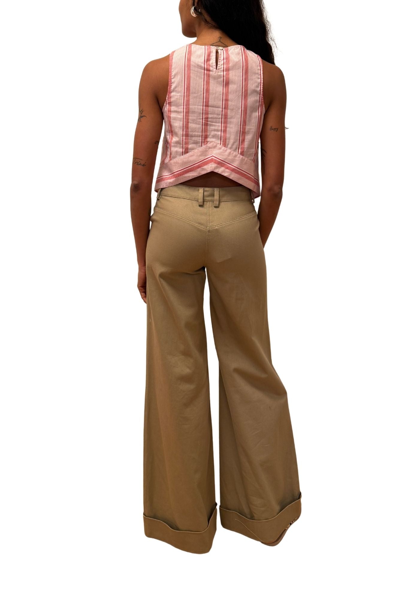 Rosie Assoulin Chevron Top in Men's Shirting - Vermillion