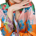 Rosie Assoulin French Cuff Button Up in Hibiscus Jacquard Silk Stripe - Vermillion