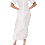 Rosie Assoulin Gathered Ruffle Shirt Dress - Vermillion