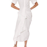 Rosie Assoulin Gathered Ruffle Shirt Dress - Vermillion