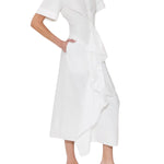 Rosie Assoulin Gathered Ruffle Shirt Dress - Vermillion