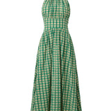 Rosie Assoulin Halter in the Name of Love in Seersucker Check - Vermillion