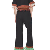 Rosie Assoulin Return of the Mac(rame) Crop Top in Ridged Linen - Vermillion