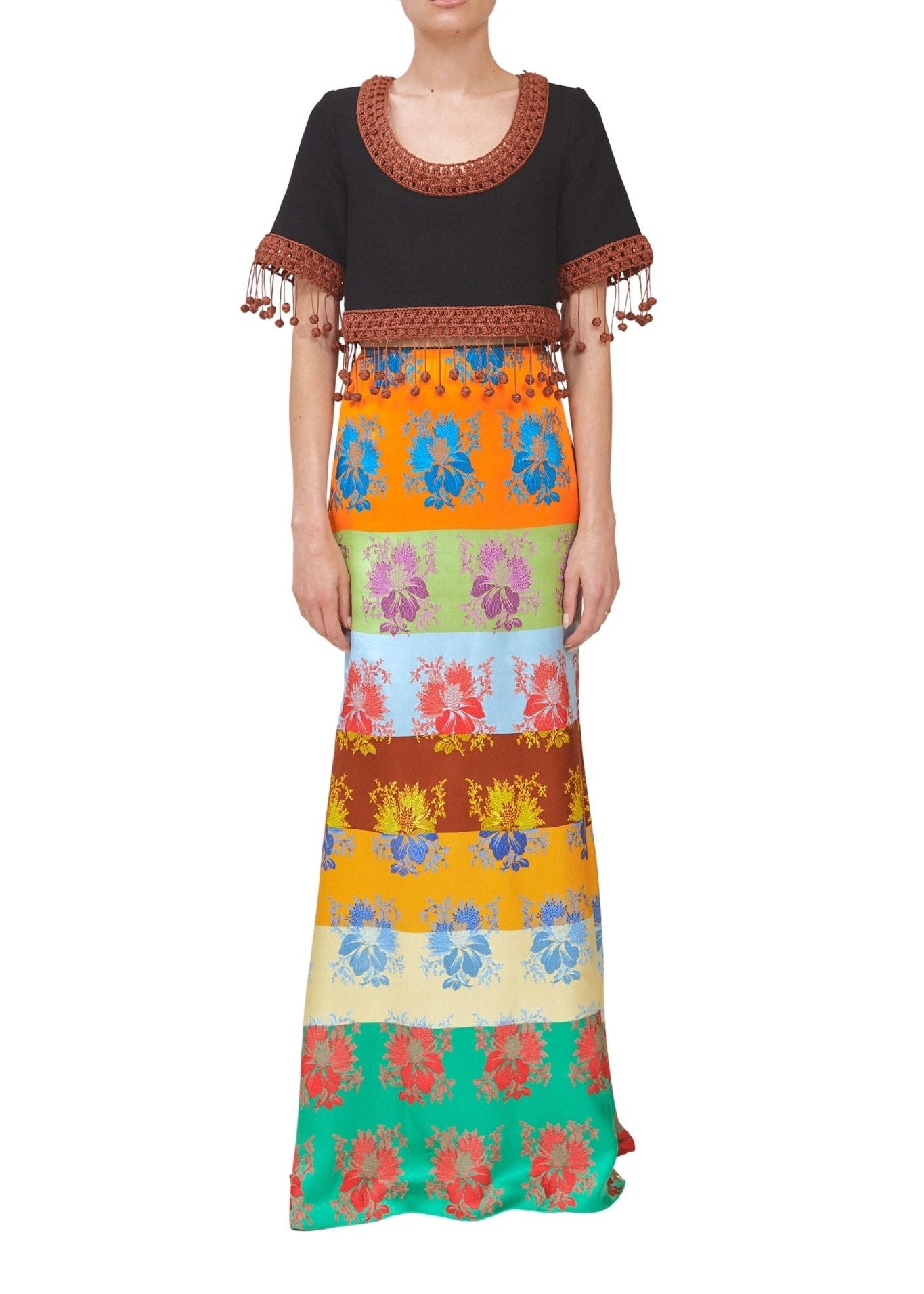 Rosie Assoulin Return of the Mac(rame) Crop Top in Ridged Linen - Vermillion