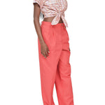 Rosie Assoulin Tailored Tie Me Up, Tie Me Button Down in Ombre Plaid Silk Taffeta - Vermillion