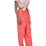 Rosie Assoulin Tailored Tie Me Up, Tie Me Button Down in Ombre Plaid Silk Taffeta - Vermillion