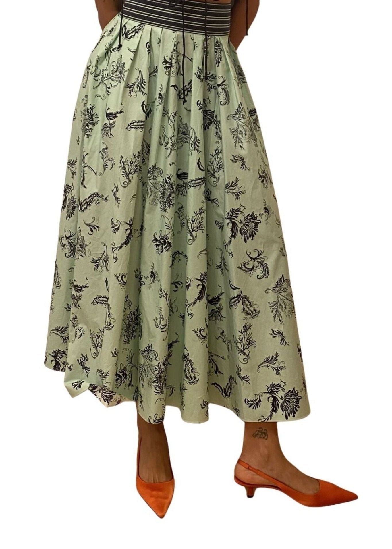 Rosie Assoulin Tie Full Pleated Skirt - Vermillion