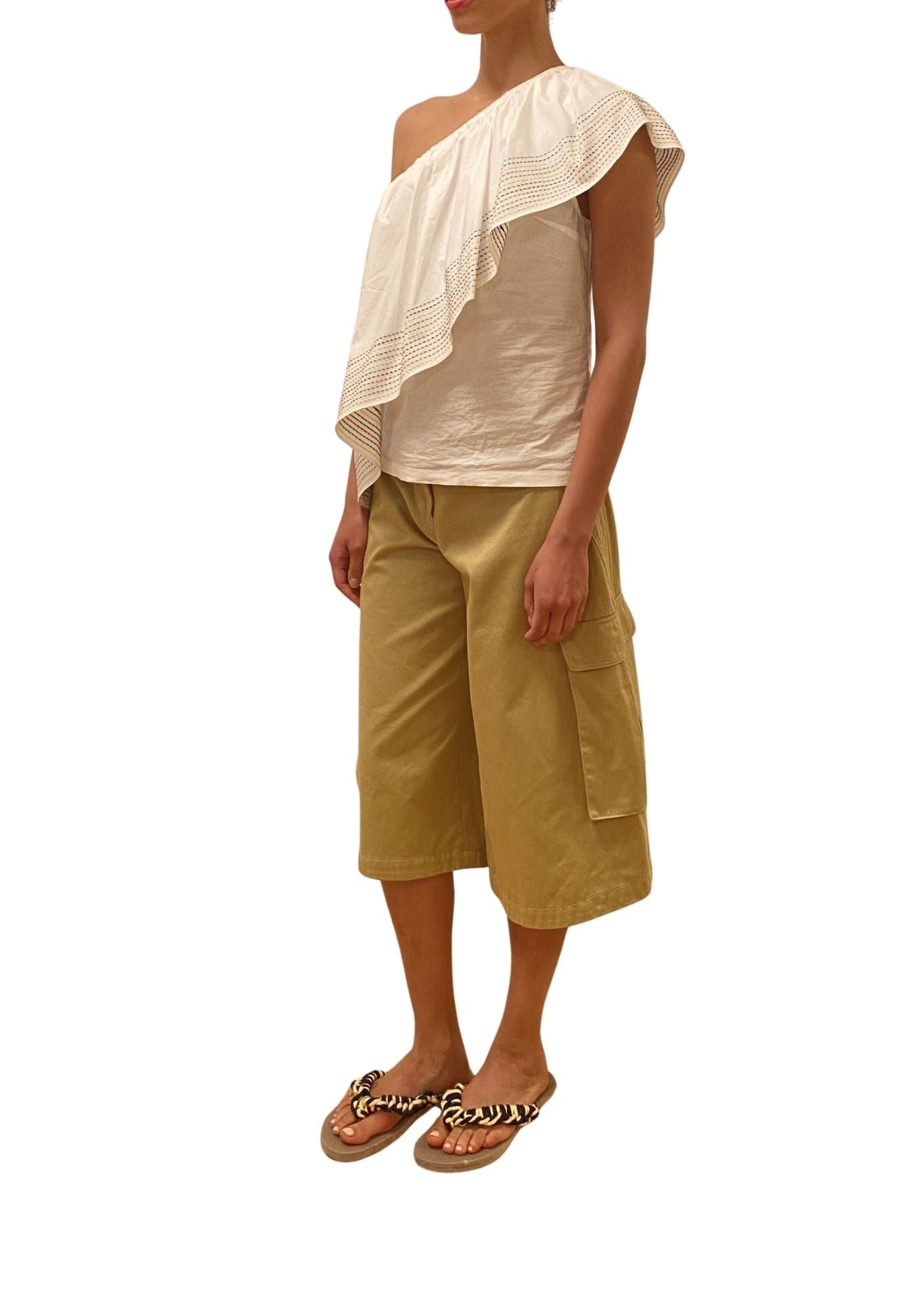 Rosie Assoulin Wedge Top in Trapunto Cotton - Vermillion