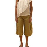 Rosie Assoulin Wedge Top in Trapunto Cotton - Vermillion