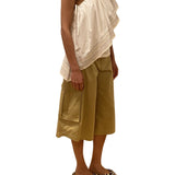 Rosie Assoulin Wedge Top in Trapunto Cotton - Vermillion