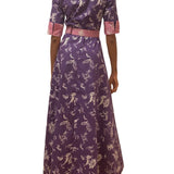 Rosie Assoulin Whoa, Whoa, Whoa She's a Lady Dress in Tossed Floral Cotton Poplin - Vermillion