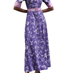 Rosie Assoulin Whoa, Whoa, Whoa She's a Lady Dress in Tossed Floral Cotton Poplin - Vermillion
