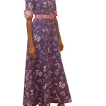 Rosie Assoulin Whoa, Whoa, Whoa She's a Lady Dress in Tossed Floral Cotton Poplin - Vermillion