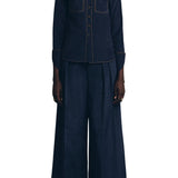 Rosie Assoulin Wide Leg Pleat Pants - Vermillion