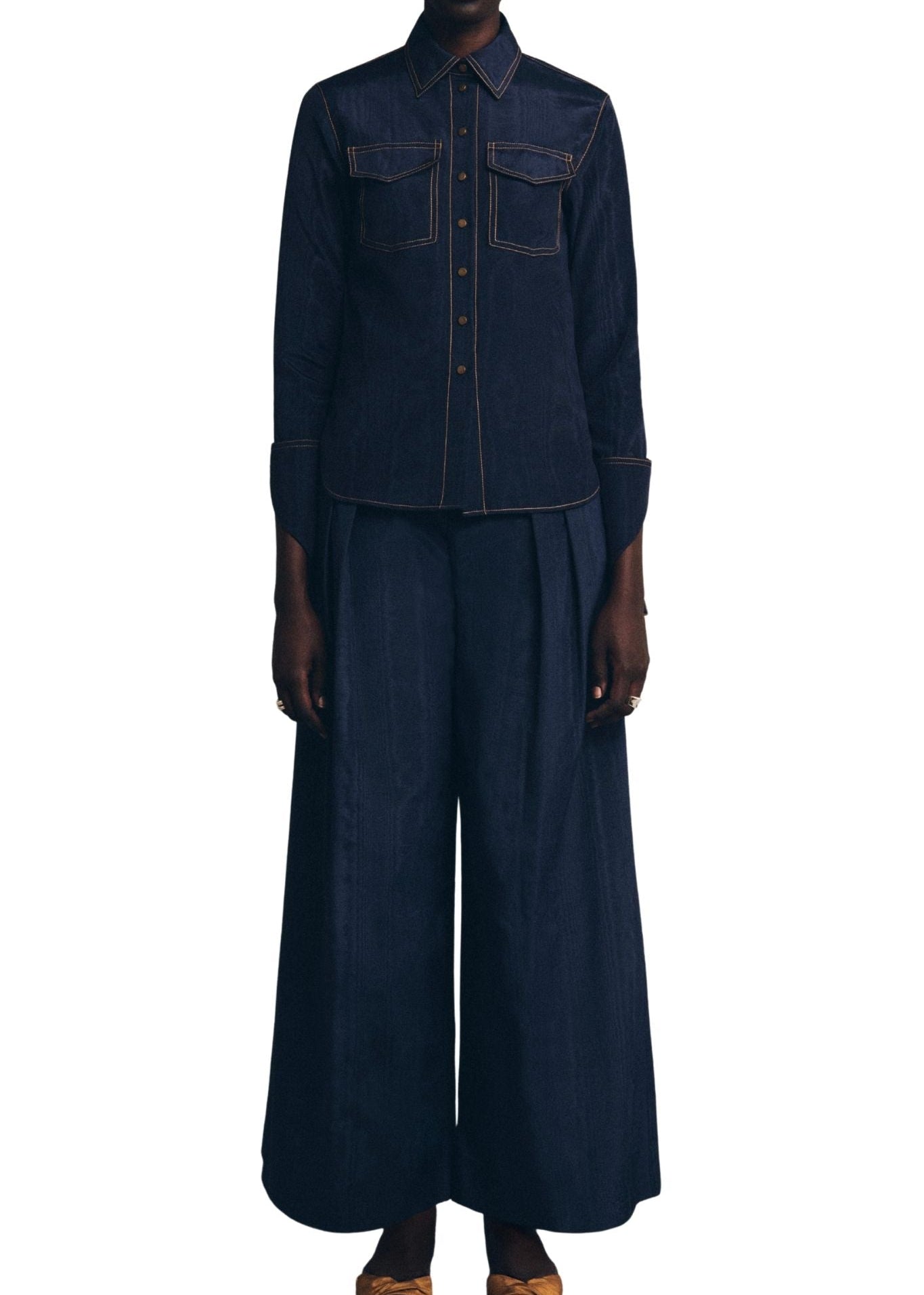 Rosie Assoulin Wide Leg Pleat Pants - Vermillion