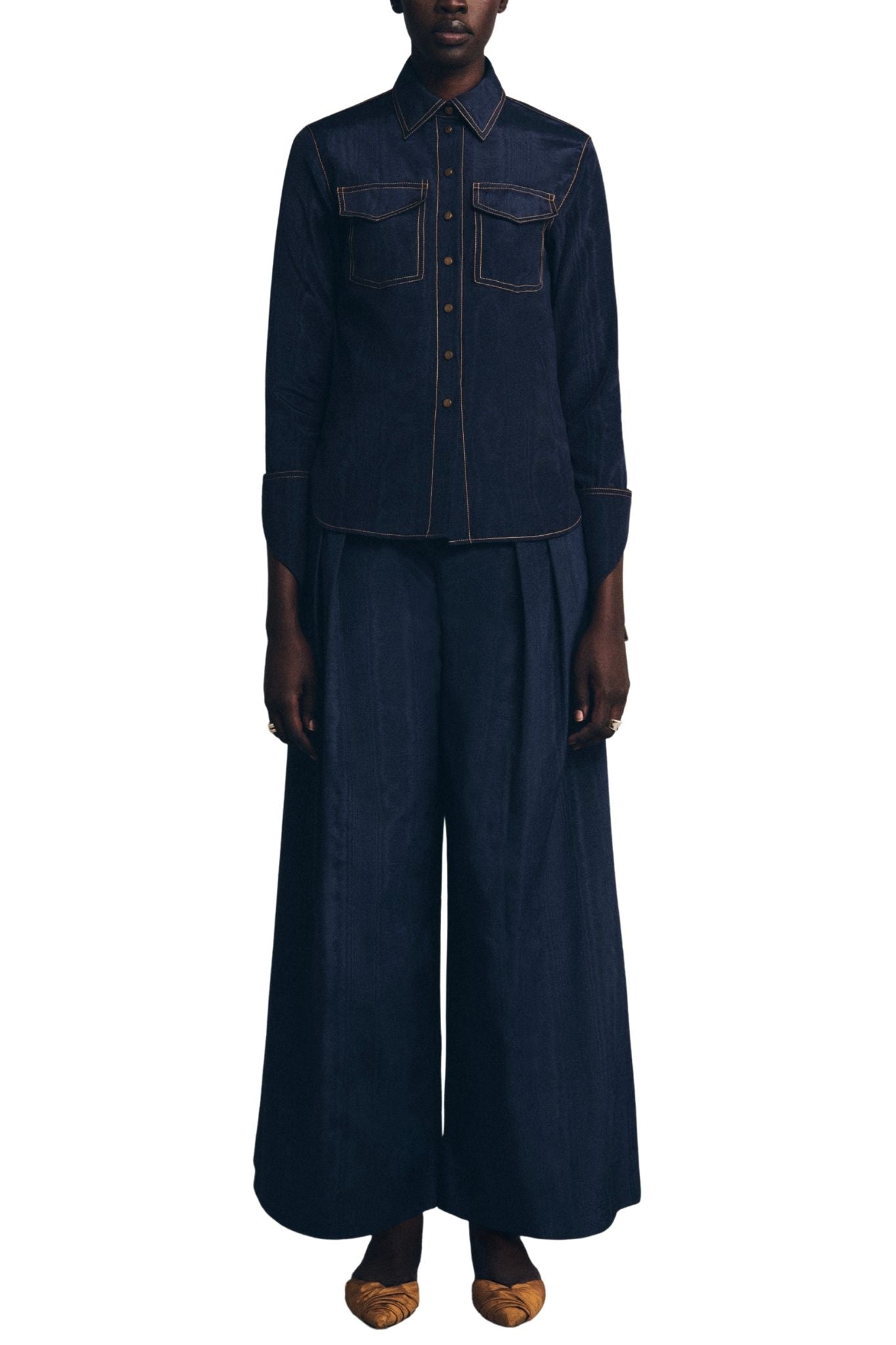 Rosie Assoulin Wide Leg Pleat Pants - Vermillion