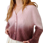 Sablyn Jolie F V-Neck Cropped Ombre Crewneck - Vermillion