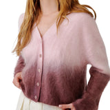 Sablyn Jolie F V-Neck Cropped Ombre Crewneck - Vermillion