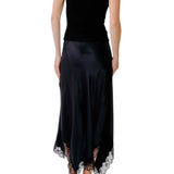 Sablyn Keri B Paneled Bias Skirt W/ Lace - Vermillion