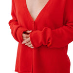 Sablyn Samson Relaxed Saddle Raglan Cardigan - Vermillion