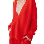 Sablyn Samson Relaxed Saddle Raglan Cardigan - Vermillion