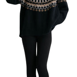 Sablyn Scottie Slouchy Fairisle Mock Neck - Vermillion