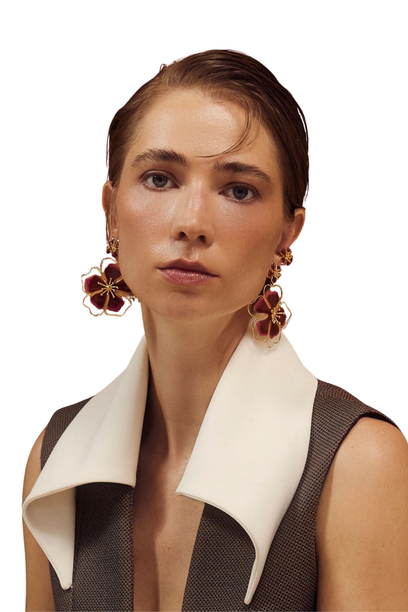 Sara y Flora Andreae Earrings - Vermillion