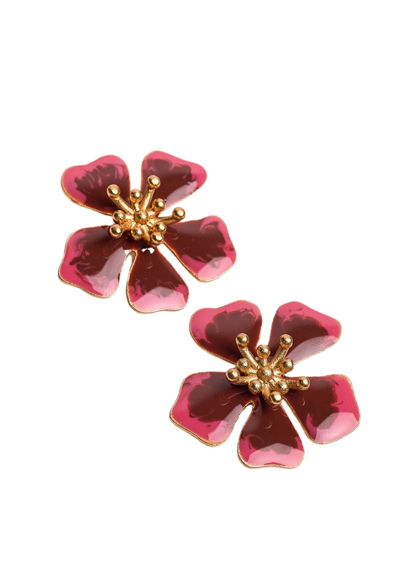 Sara y Flora Aurora Midi Studs - Vermillion