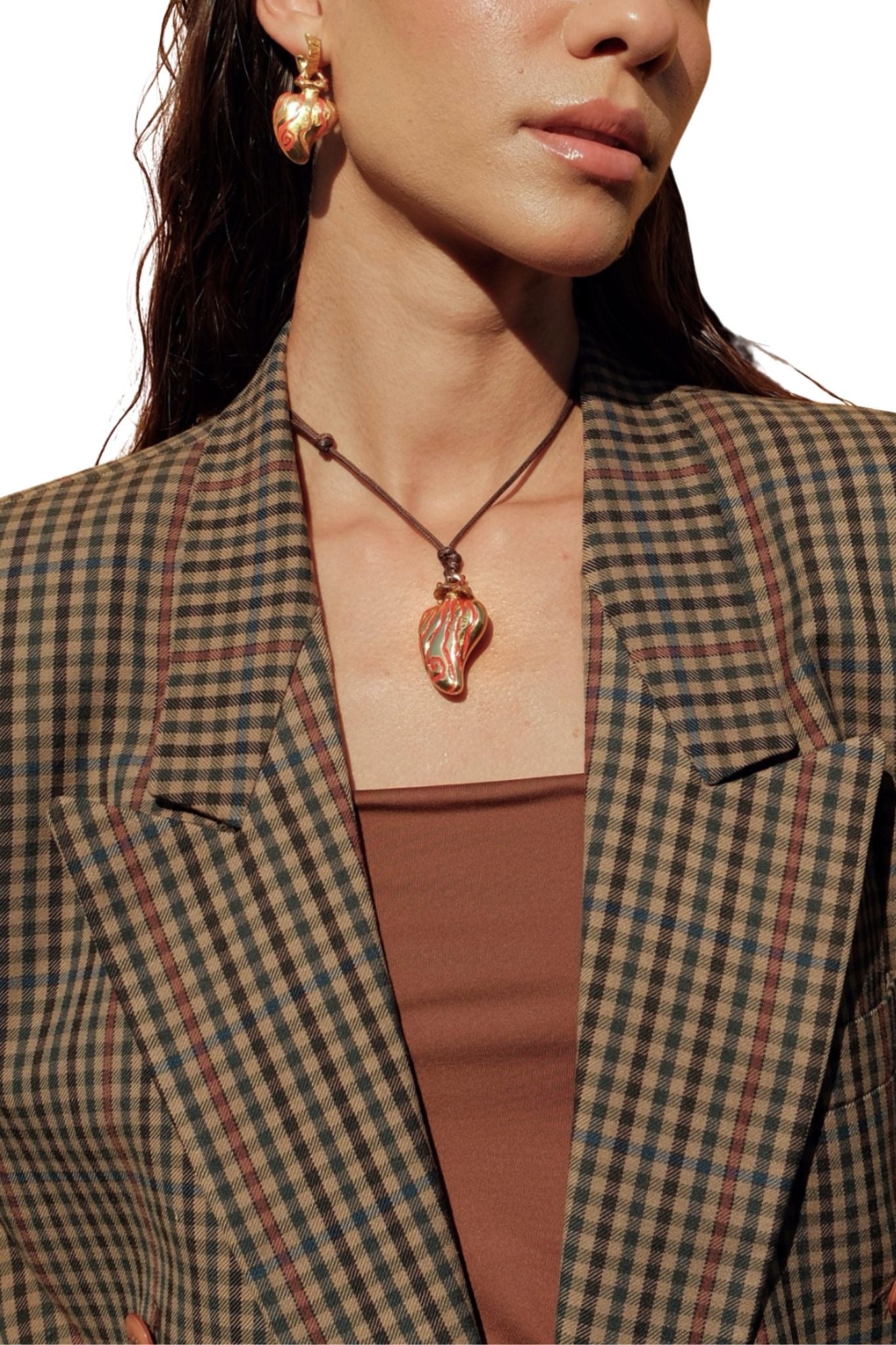 Sara y Flora Midi Perfumero Necklace - Vermillion