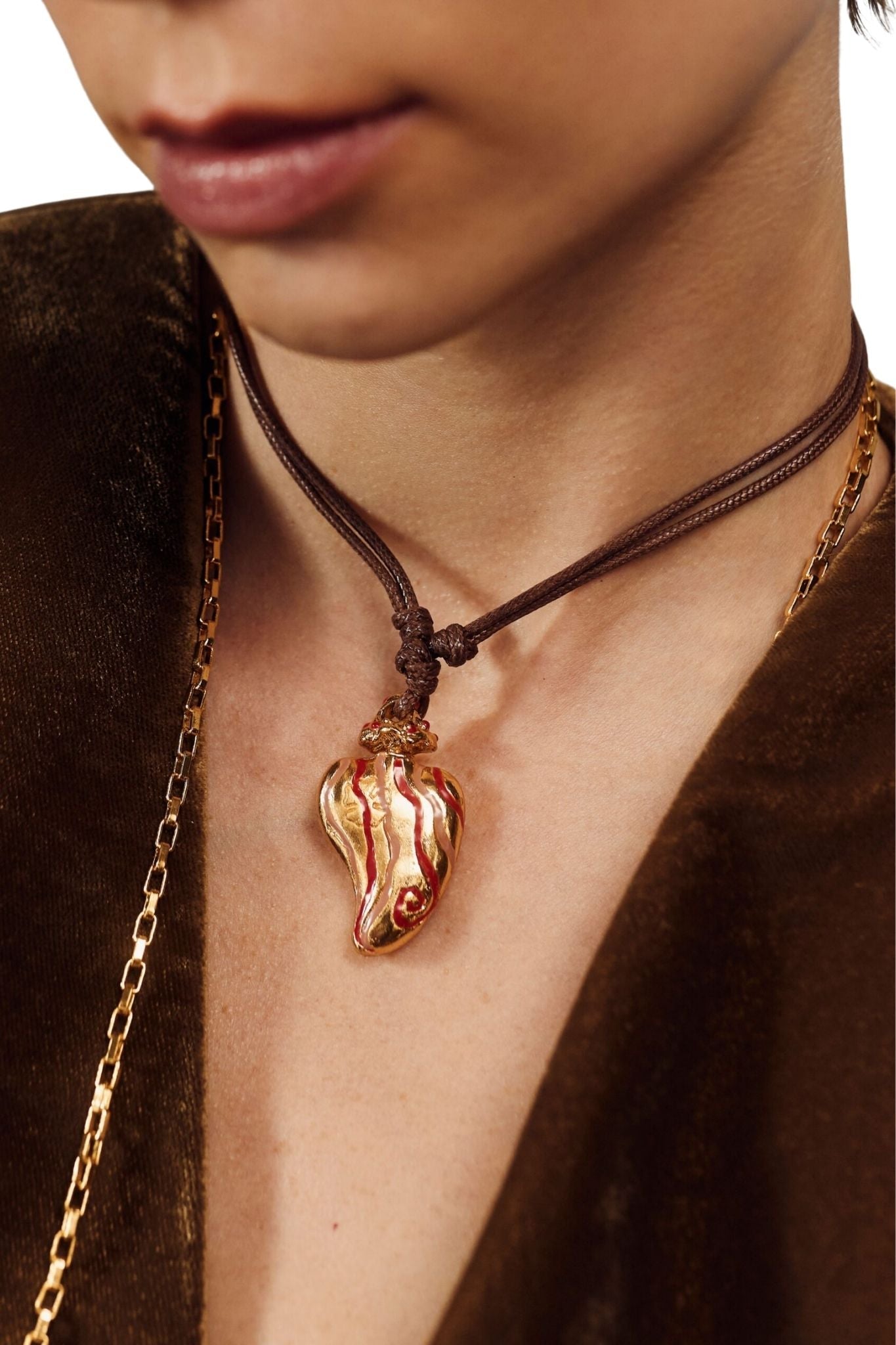 Sara y Flora Midi Perfumero Necklace - Vermillion