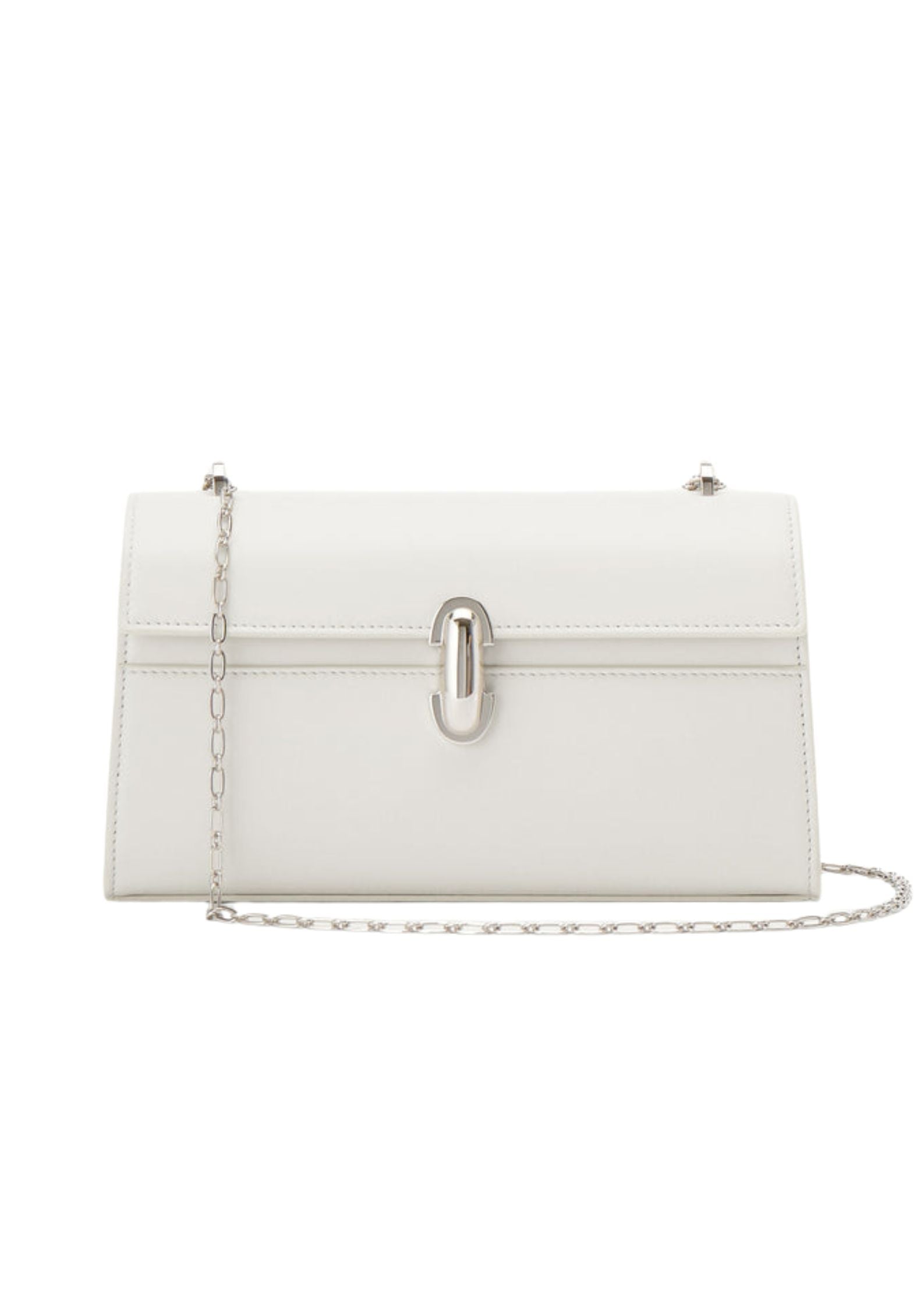 Savette Chain Symmetry Pochette in Smooth Calf Leather - Vermillion