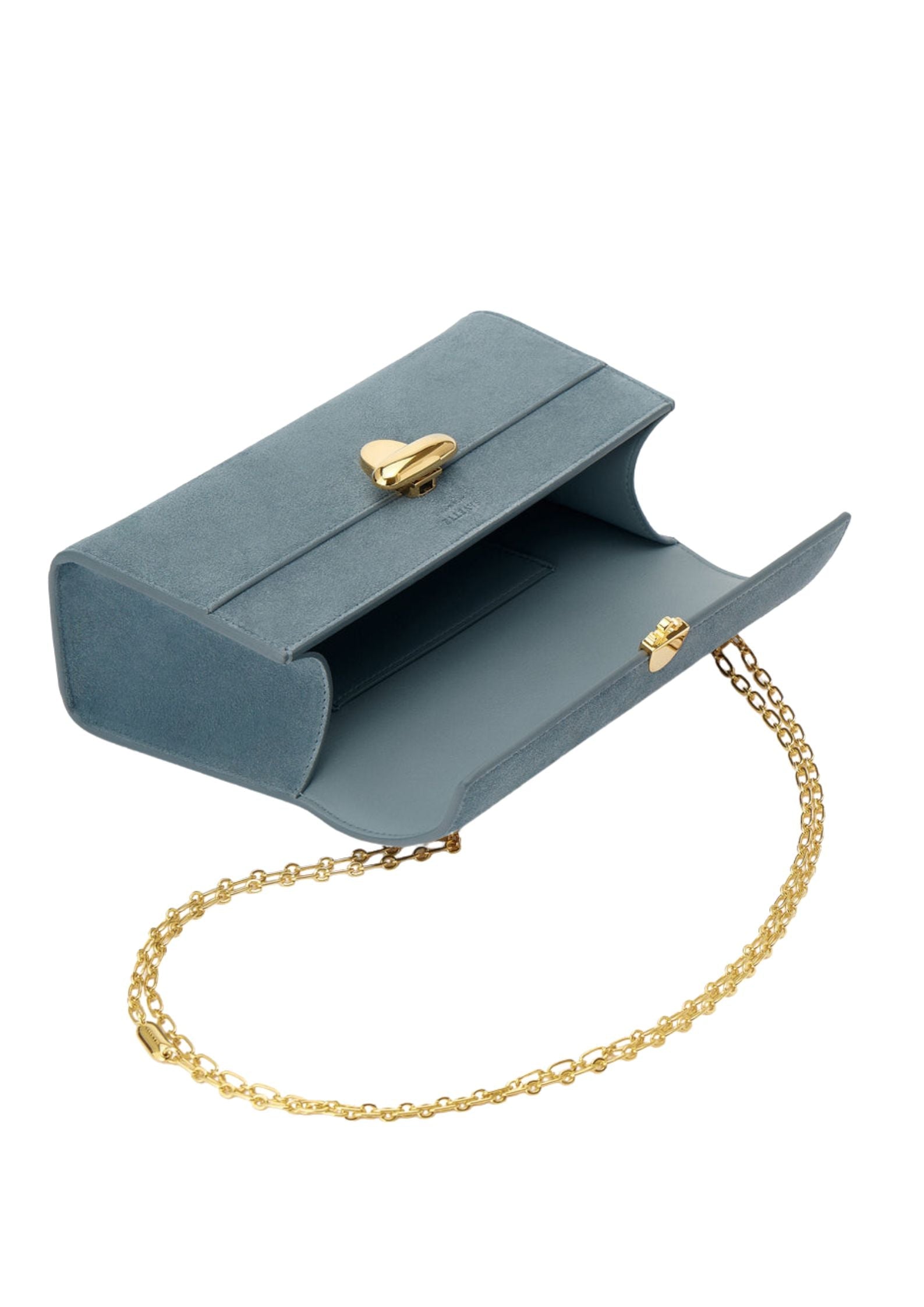 Savette Chain Symmetry Pochette in Suede - Vermillion