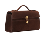 Savette Symmetry Pochette in Suede - Vermillion