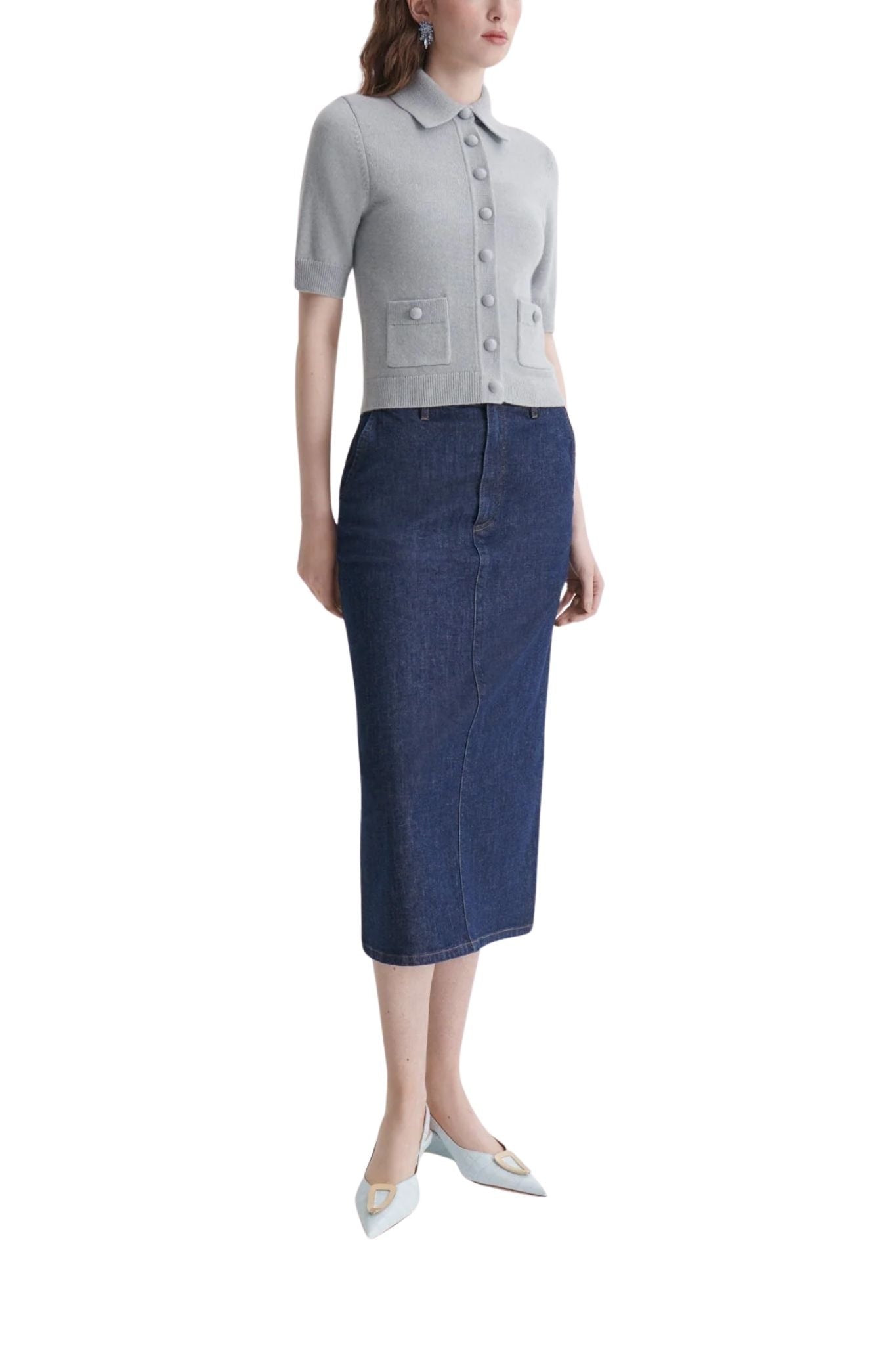 Scanlan Theodore Cashmere Short Sleeve Cardigan - Vermillion