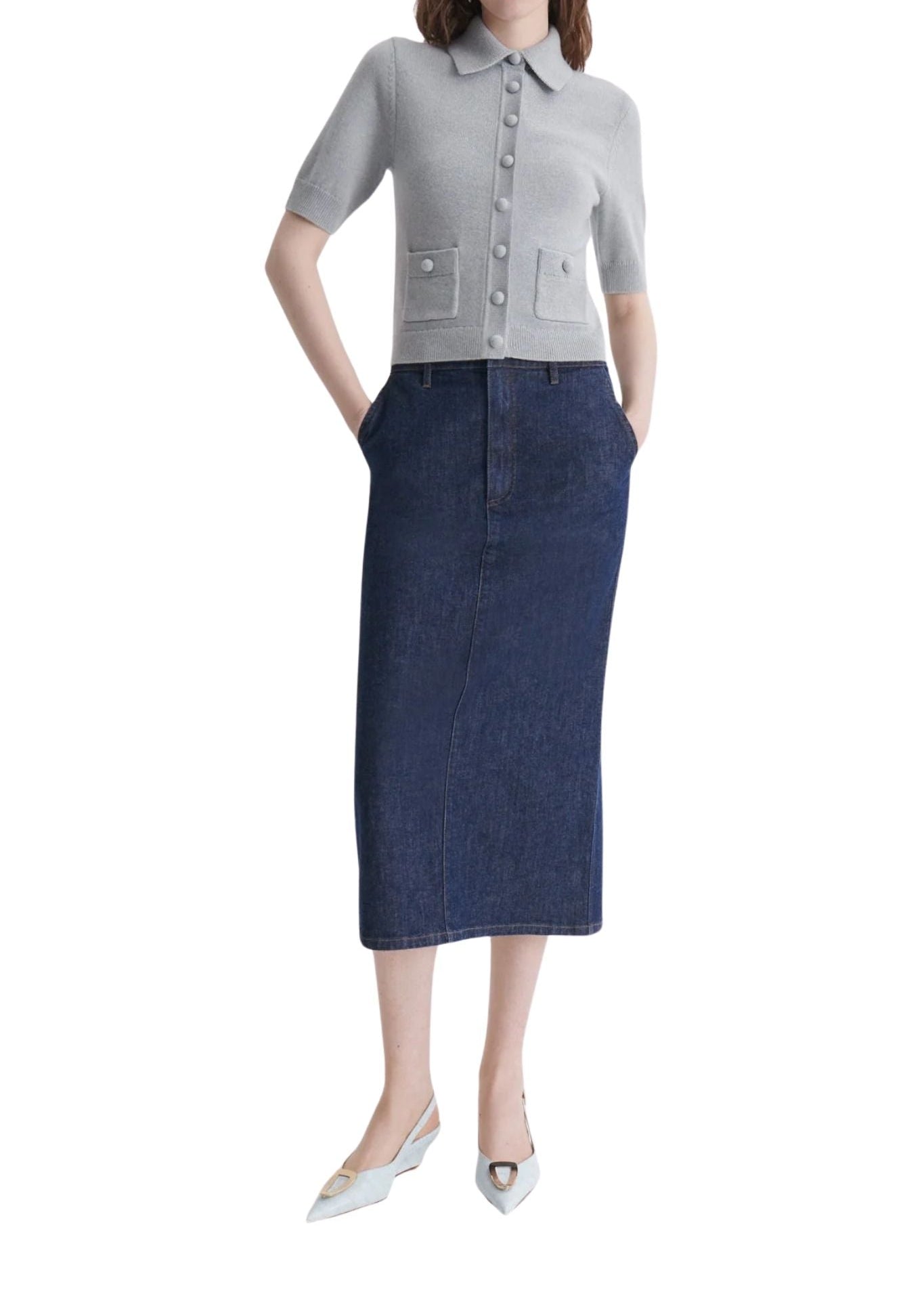 Scanlan Theodore Cashmere Short Sleeve Cardigan - Vermillion