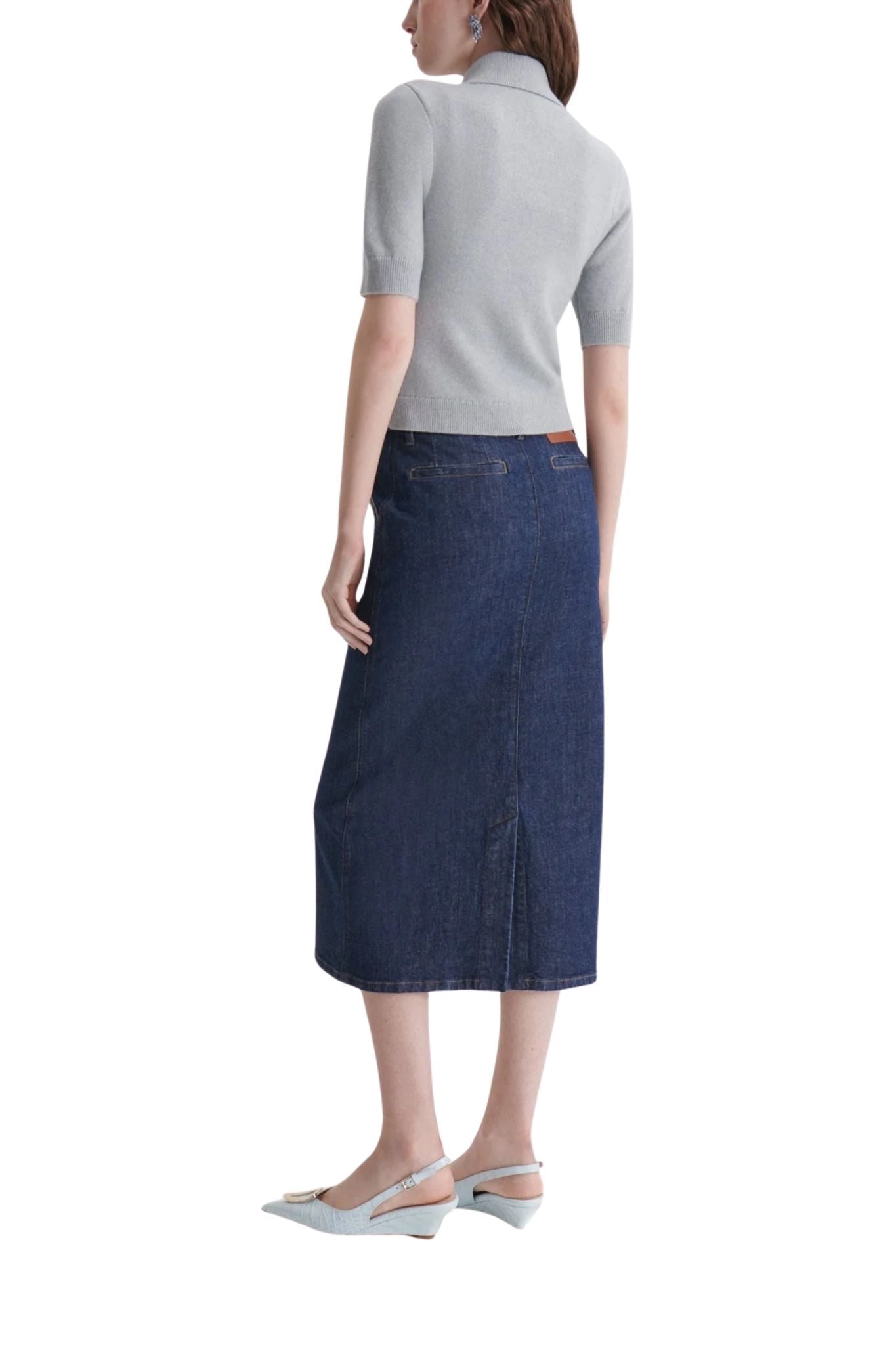 Scanlan Theodore Cashmere Short Sleeve Cardigan - Vermillion