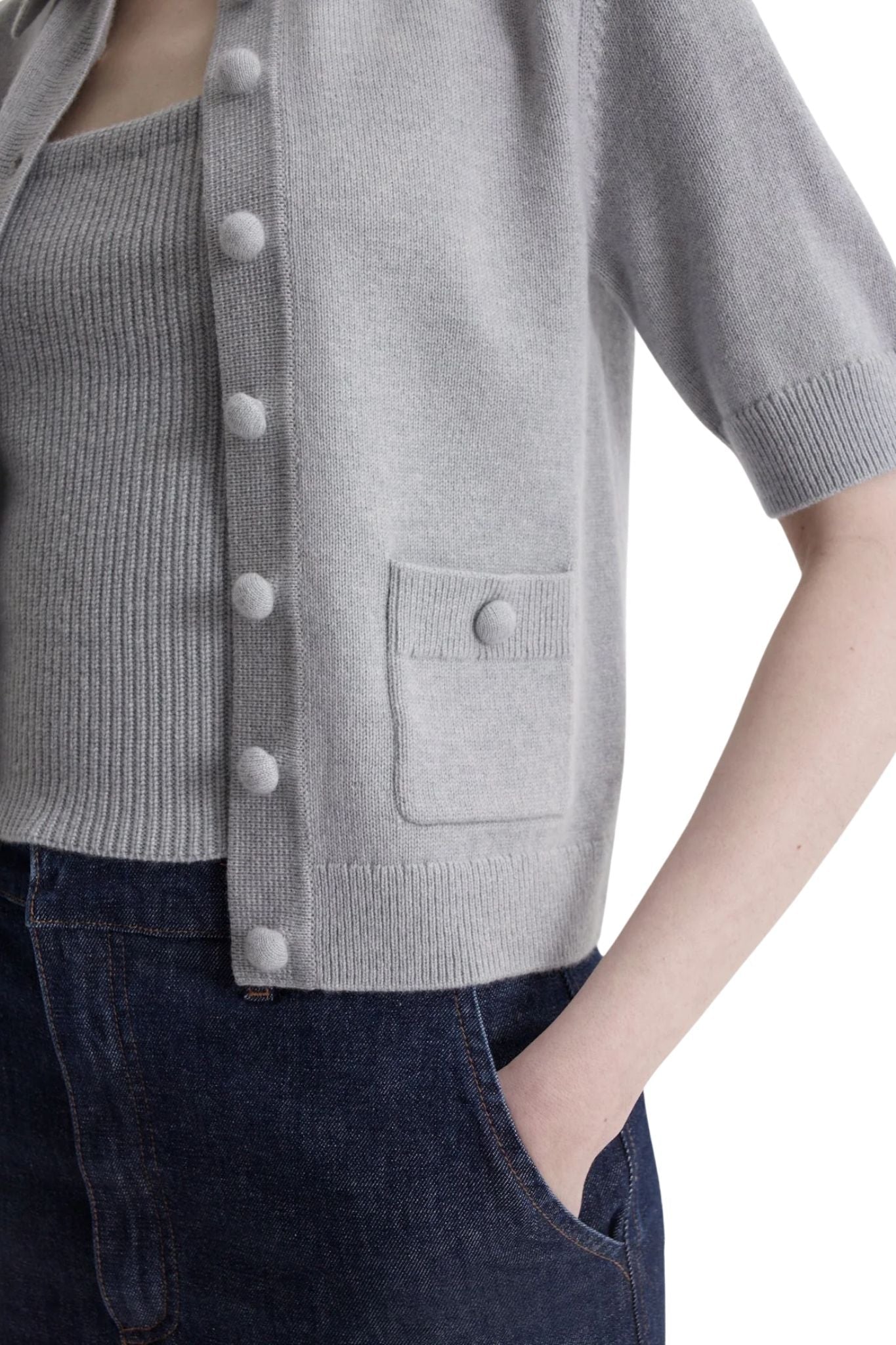 Scanlan Theodore Cashmere Short Sleeve Cardigan - Vermillion