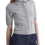 Scanlan Theodore Cashmere Short Sleeve Cardigan - Vermillion