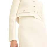 Scanlan Theodore Crepe Knit Crop Button Jacket - Vermillion