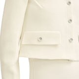 Scanlan Theodore Crepe Knit Crop Button Jacket - Vermillion