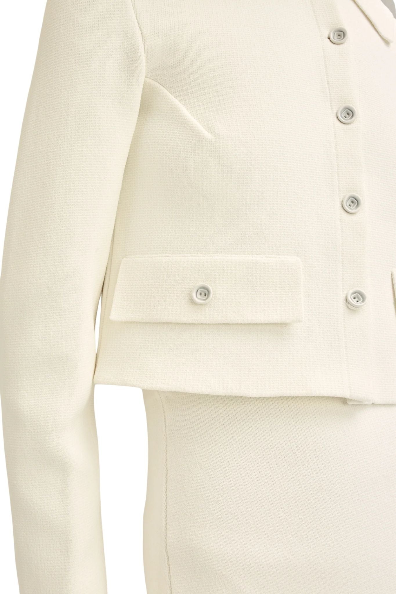 Scanlan Theodore Crepe Knit Crop Button Jacket - Vermillion
