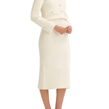 Scanlan Theodore Crepe Knit Crop Button Jacket - Vermillion